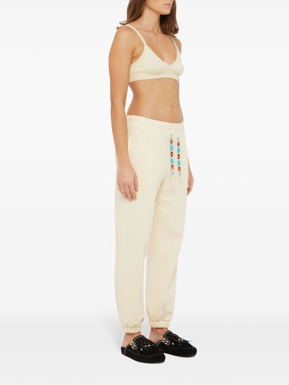 Cheap Alanui tapered Women trousers bead-embellished 0818